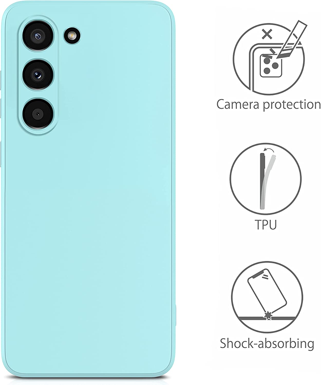 Silicone Smartphone Case für Galaxy S23, Handy-Hülle, Silikon, Kratzfest, Schlankes Design Hellblau