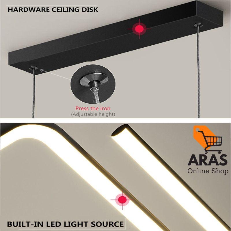 Moderne Premium LED Design Hängeleuchte in ZICK-ZACK Form