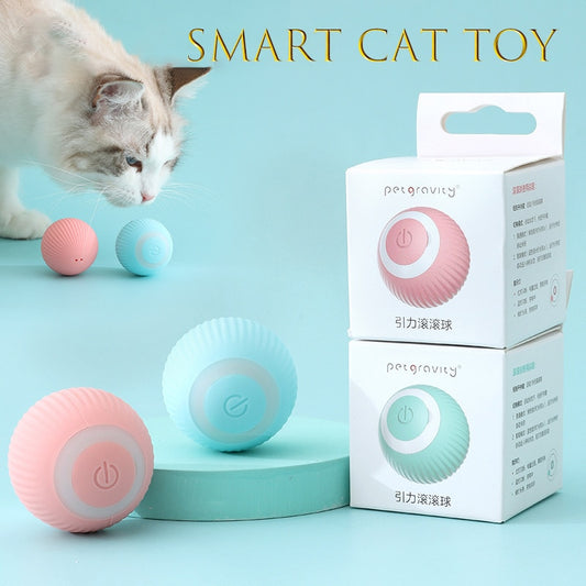 Interaktives Katzenspielzeug Ball, Intelligenter Interaktiver Automatisch Rollender Ball Für Katzen, USB 360° Selbstdrehender Elektrisch Ball, Stimulierung des Jagdtriebes