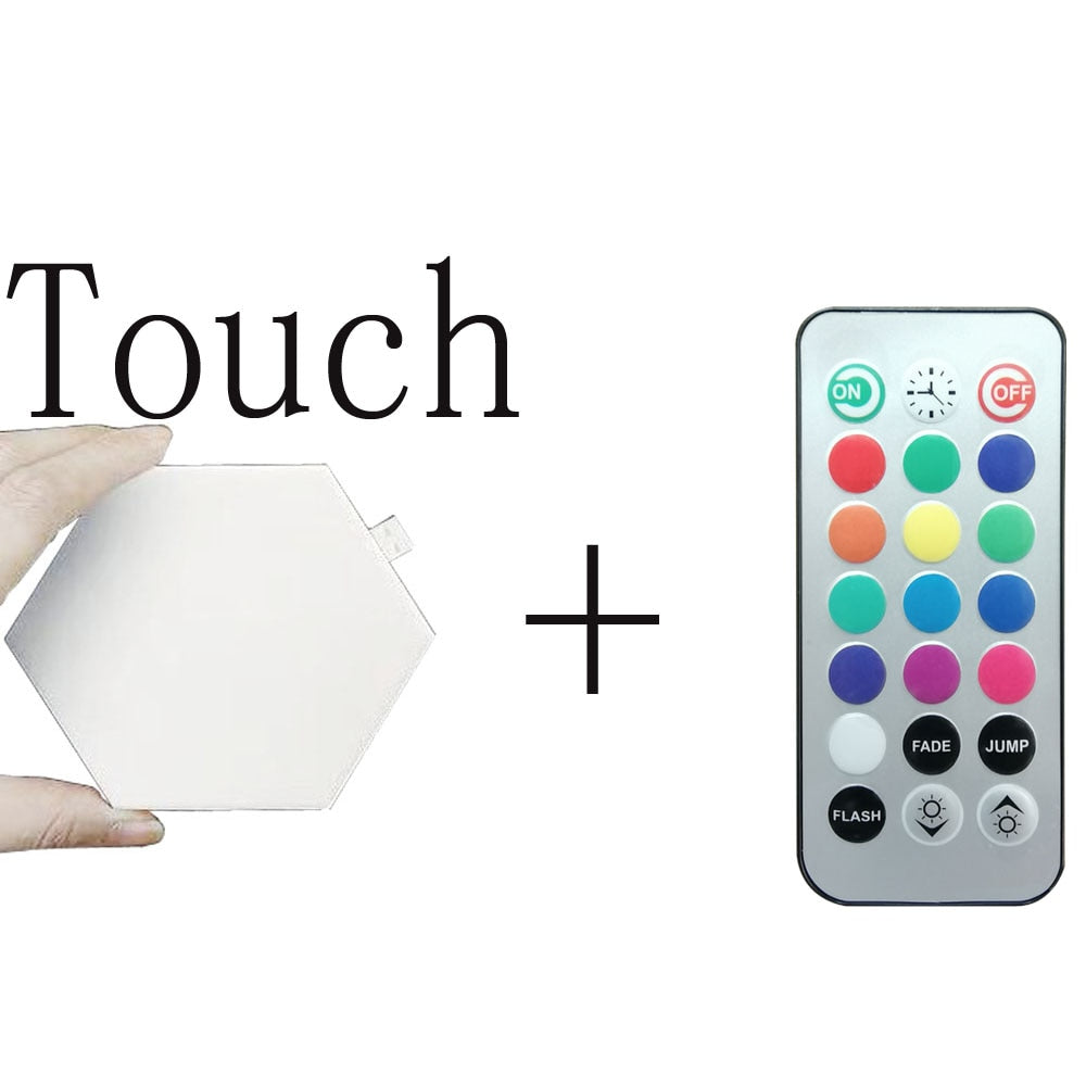 Touch LED Panel, Hexagon Sechseck Wandleuchte, RGBIC Gaming LED Wand Panel, Atmosphäre Quantum Wand Panel mit Fernbedienung